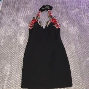 Black dress with rose design